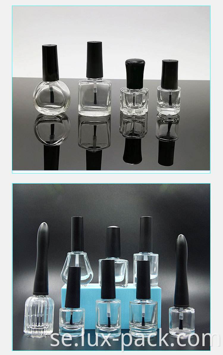 Designa din egen tomma plastlock nagelgelgelflaskor 15 ml hållare med borste